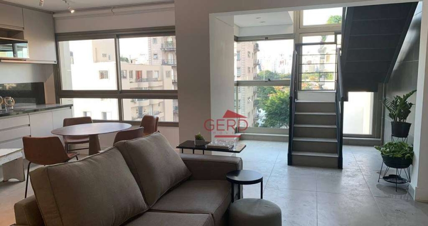 Cobertura para alugar em Jardim Paulista de 85.00m² com 1 Quarto, 1 Suite e 2 Garagens