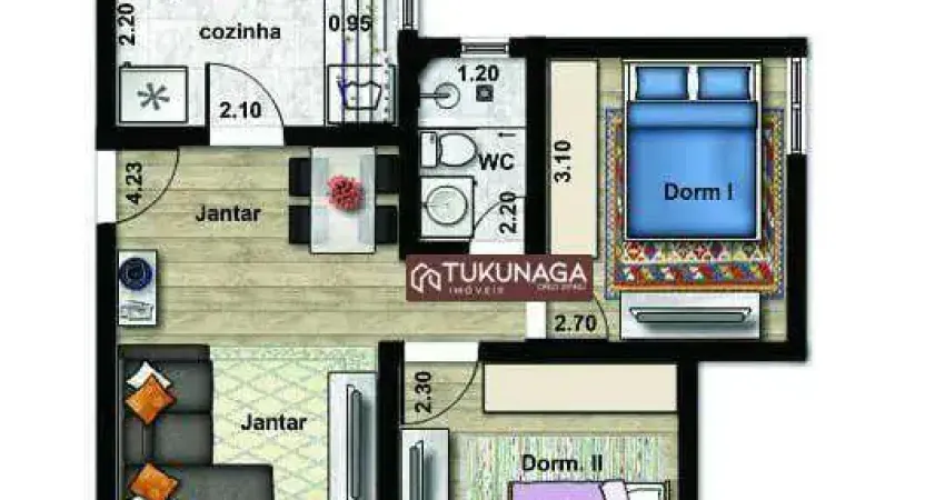 Apartamento para venda em Jardim São Luis de 54.00m² com 2 Quartos e 1 Garagem