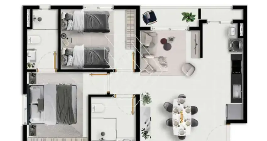 Apartamento para venda em sítios de recreio shangrilá (padre nóbrega) de 49.00m² com 2 quartos, 1 suite e 1 garagem