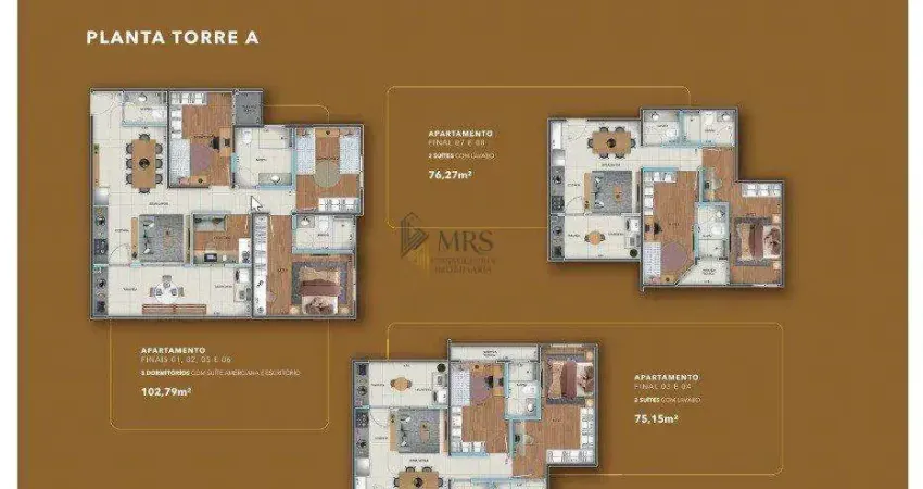 Apartamento para venda em recanto quarto centenário de 103.00m² com 3 quartos, 2 suites e 2 garagens