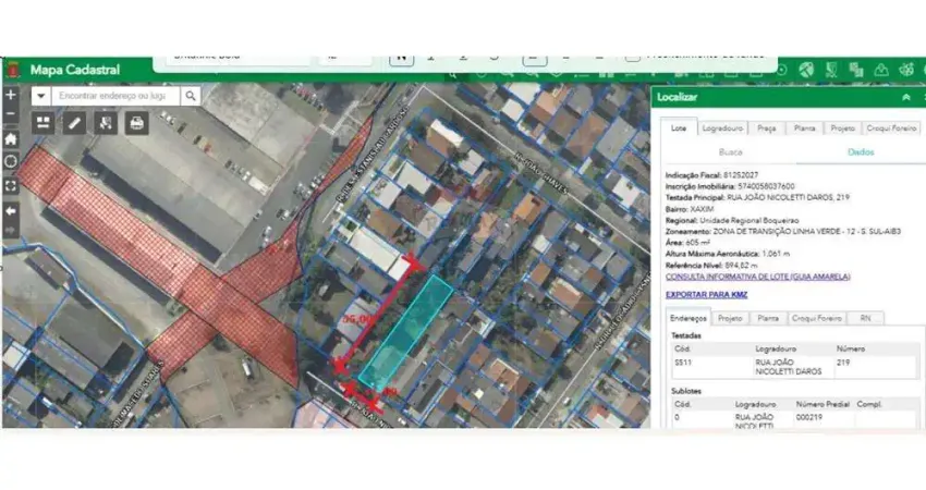 Terreno à venda na Rua João Nicoletti Daros, 219, Xaxim, Curitiba