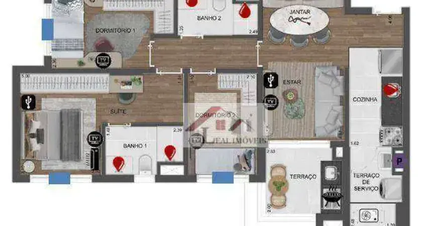 Apartamento para venda em fundação de 76.00m² com 3 quartos, 1 suite e 1 garagem