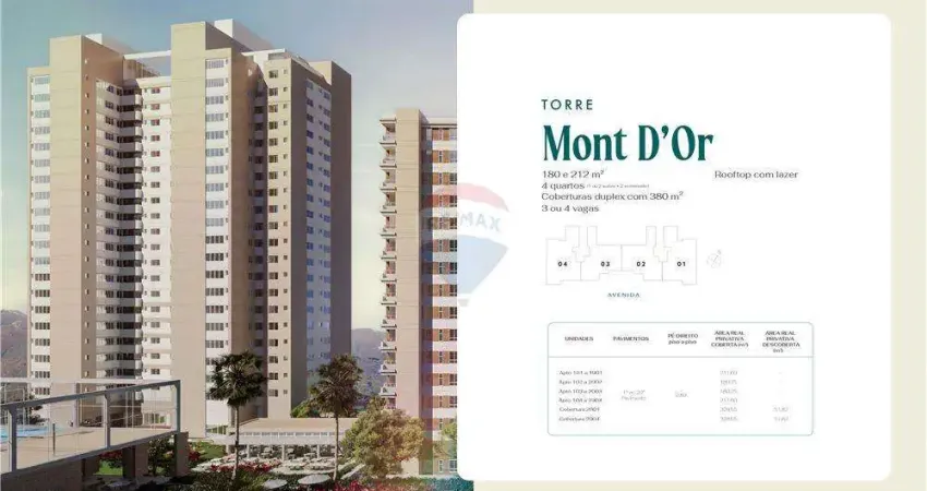 Apartamento para venda em piemonte de 180.00m² com 4 quartos, 3 suites e 3 garagens