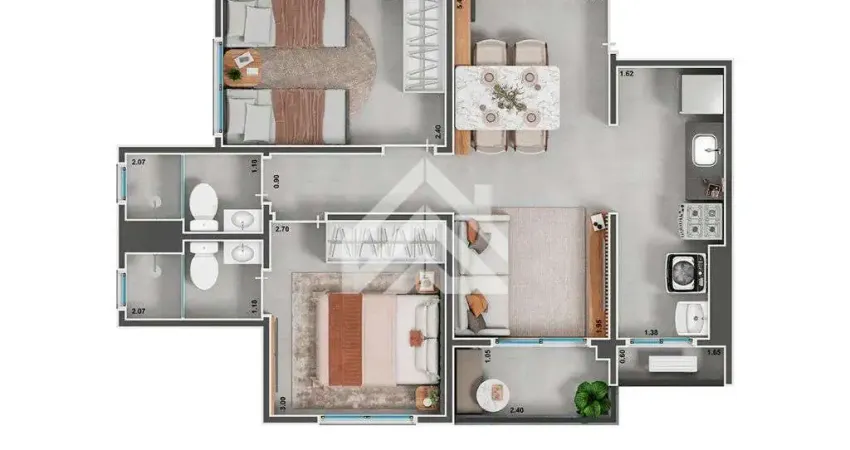 Apartamento para venda em vilas do sobrado de 53.00m² com 2 quartos, 1 suite e 1 garagem