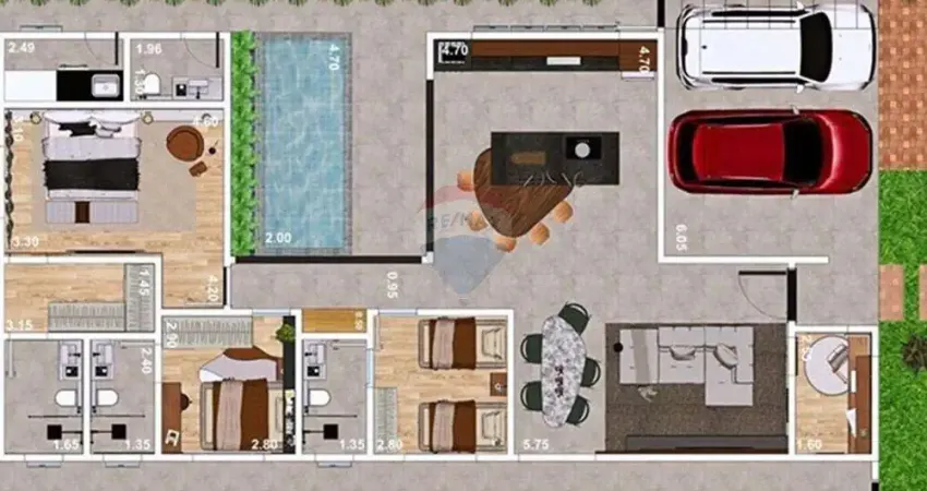 Casa de condomínio para venda em portal da mata de 162.00m² com 3 quartos, 3 suites e 4 garagens