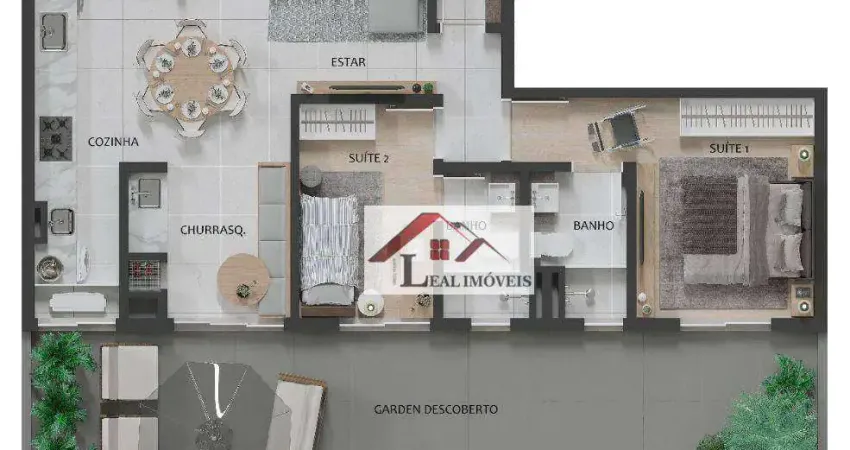 Apartamento para venda em barcelona de 108.00m² com 2 quartos, 2 suites e 2 garagens
