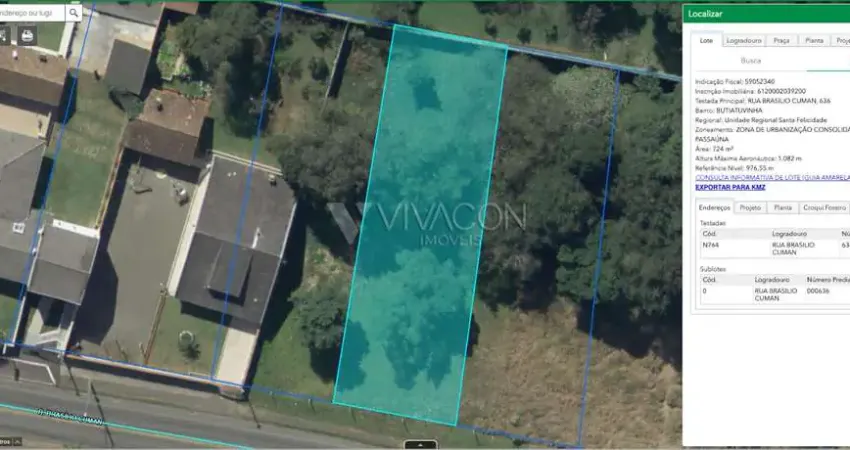 Terreno à venda na Rua Brasílio Cuman, 1655676, São Braz, Curitiba