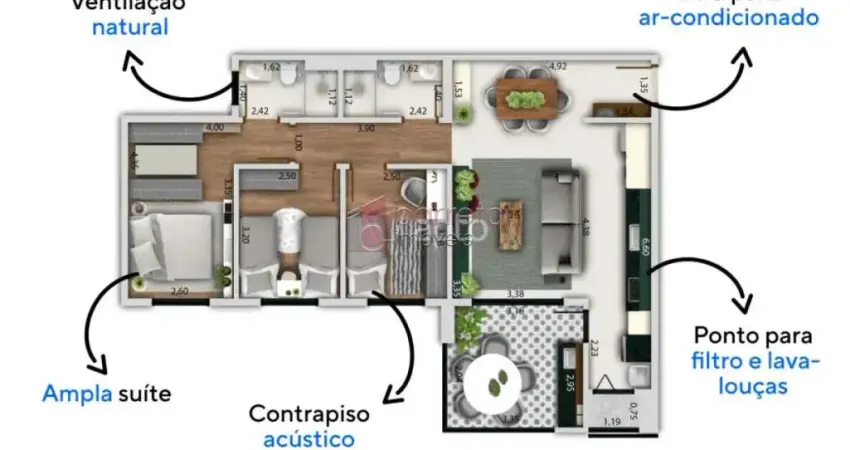 Apartamento para venda em engordadouro de 94.00m² com 3 quartos, 1 suite e 2 garagens