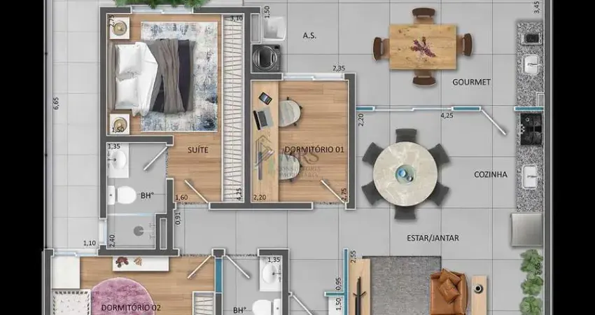 Apartamento para venda em residencial jardim perolla ii de 20.00m² com 3 quartos, 2 suites e 2 garagens