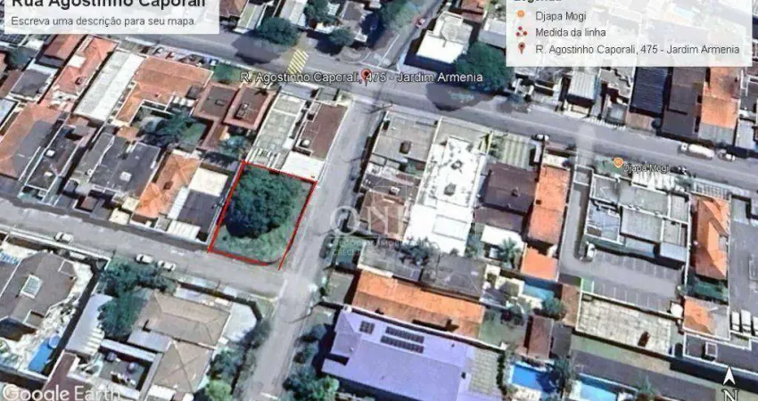Terreno à venda na Rua Agostinho Caporali, 475, Jardim Armênia, Mogi das Cruzes