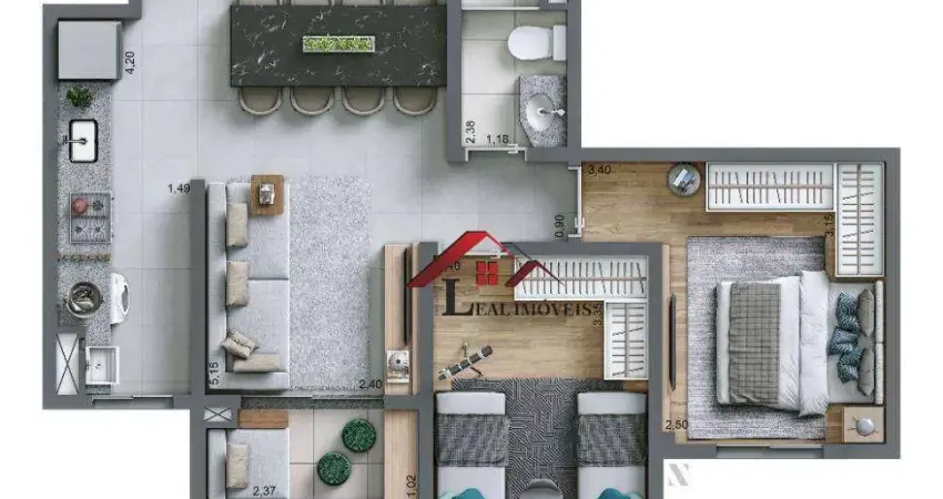 Apartamento para venda em rudge ramos de 55.00m² com 2 quartos e 1 garagem