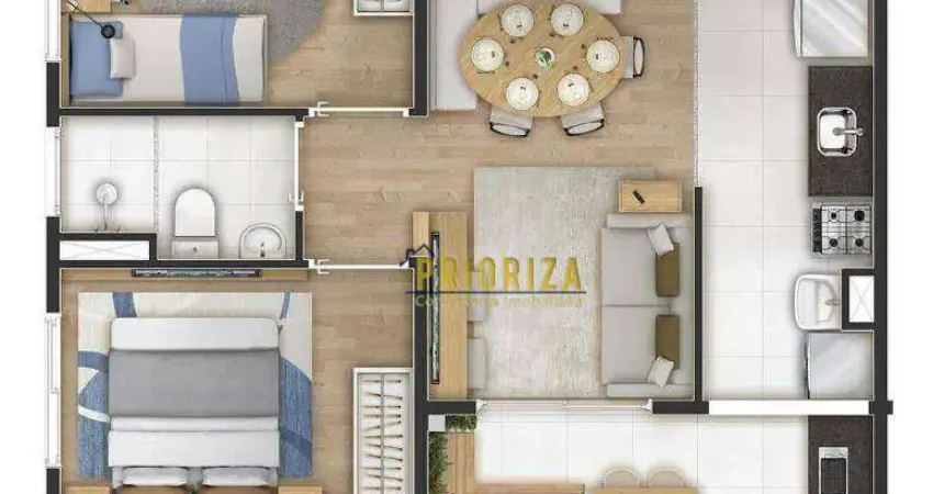 Apartamento para venda em mirage são paulo de 45.00m² com 2 quartos e 1 garagem