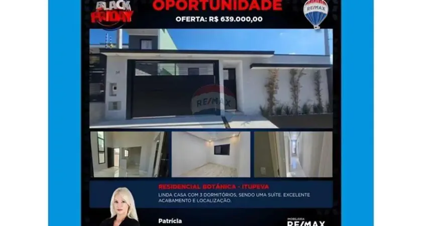 Casa para venda em residencial botânica de 80.00m² com 3 quartos, 1 suite e 2 garagens