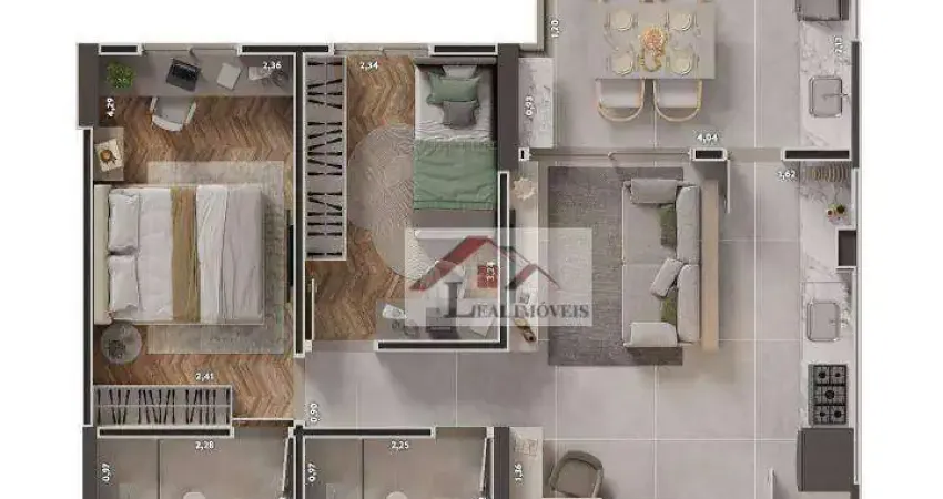 Apartamento para venda em paraíso de 68.00m² com 2 quartos, 1 suite e 1 garagem