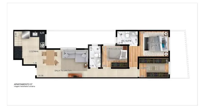 Apartamento para venda em Jardim de 85.76m² com 3 Quartos, 1 Suite e 2 Garagens