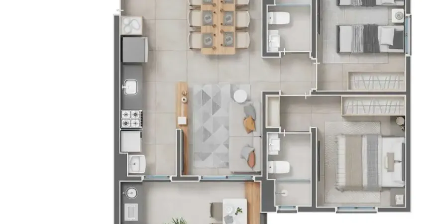 Apartamento para venda em Ribeirânia de 62.00m² com 2 Quartos, 1 Suite e 2 Garagens