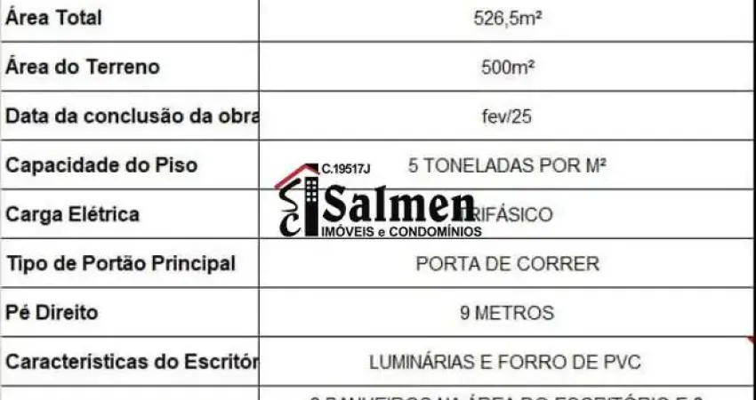 Galpão / Depósito / Armazém para alugar em Jardim Jóia de 425.00m²