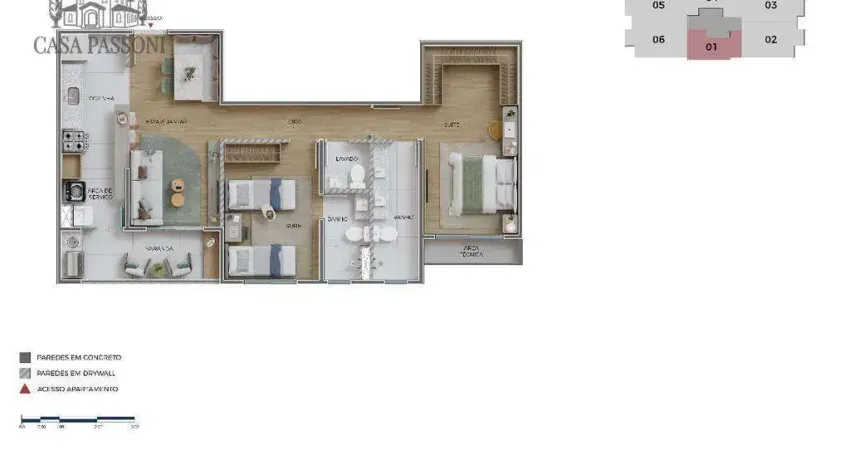 Apartamento para venda em Parque Prado de 69.23m² com 2 Quartos, 2 Suites e 1 Garagem