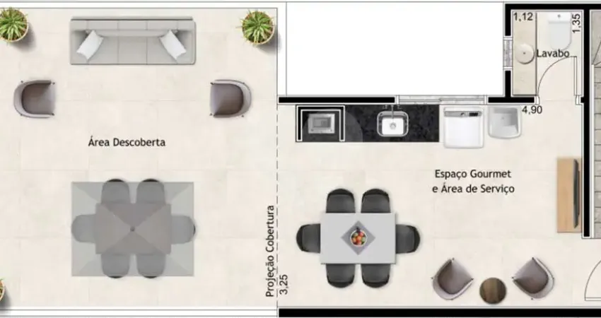 Cobertura para venda em Centro de 75.00m² com 2 Quartos, 1 Suite e 2 Garagens