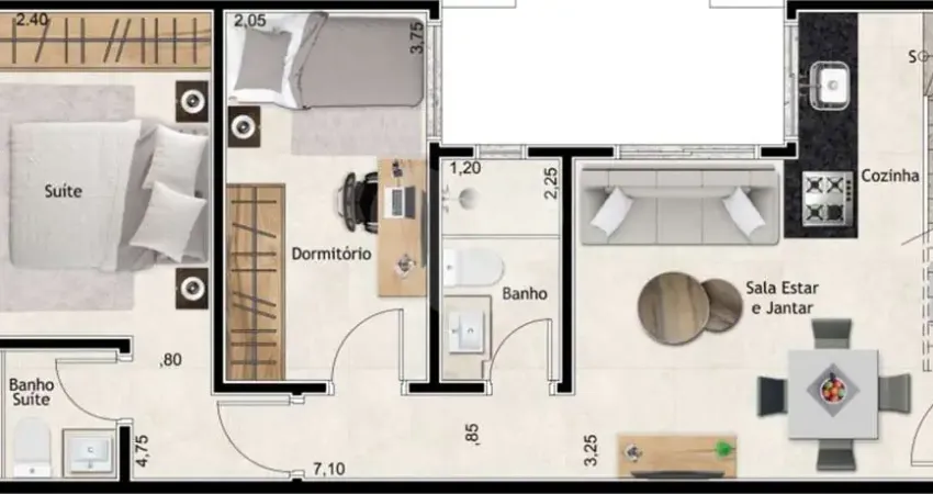 Cobertura para venda em Centro de 75.00m² com 2 Quartos, 1 Suite e 2 Garagens