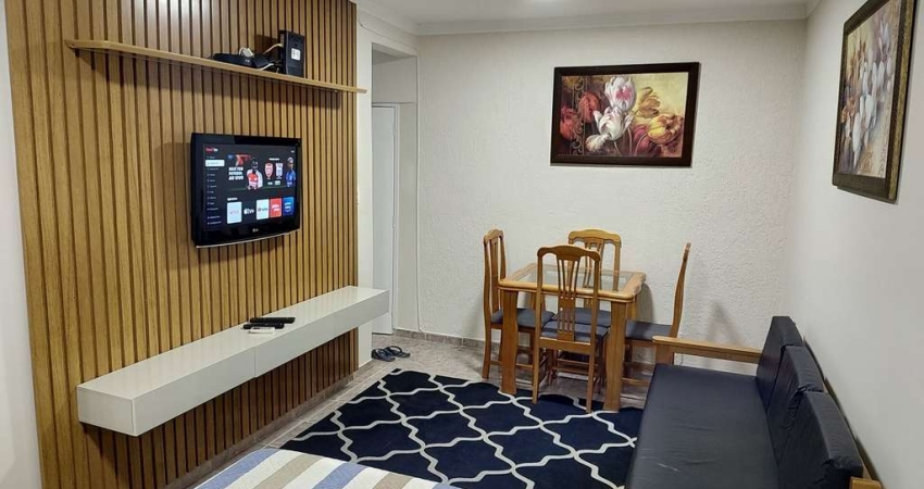 Sala Living Mobiliado – 1 Quadra da Praia | José Menino – Santos/SP