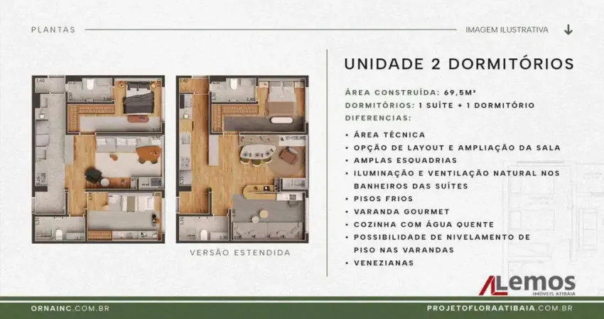 Apartamento com 2 dormitórios à venda, no Itapetininga - Atibaia/SP