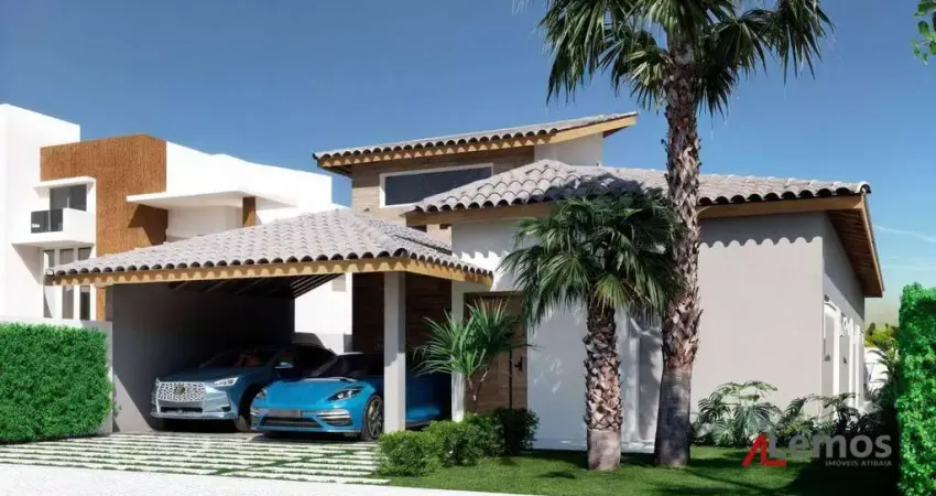 Casa terrea em loteamento fechado condomínio em Atibaia com 3 suítes, na melhor localização, próximo à Alameda Lucas