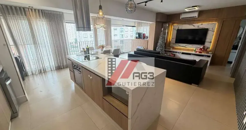 Apartamento mobiliado de 2 dormitórios com uma suíte, 2 vagas livres, ar-condicionado e lazer completo na vila olímpia