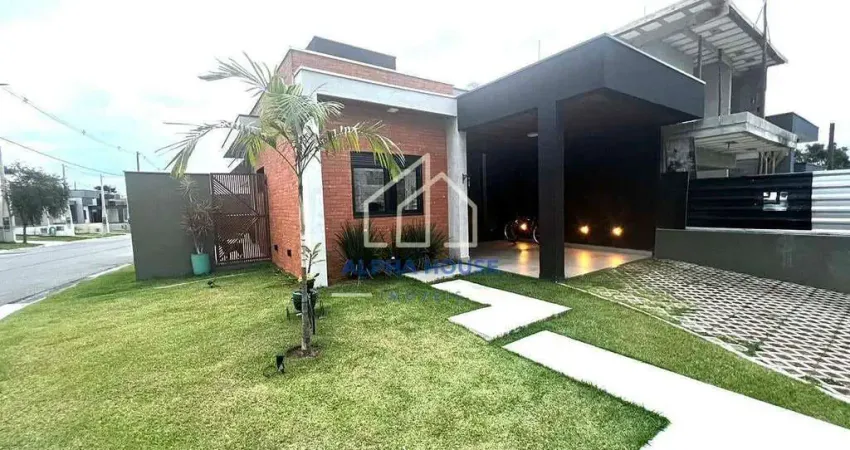Belíssima casa à venda mobiliada em condomínio, residencial vila romana, pindamonhangaba, sp