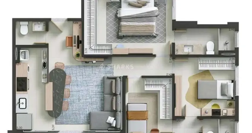 Apartamento com 3 quartos à venda na Setor Pedro Ludovico, Goiânia - GO, Brasil, Setor Pedro Ludovico, Goiânia