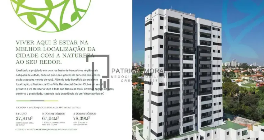 Studio 37,81m², varanda 9,87m², 1 vaga, more na zona Sul de Sorocaba