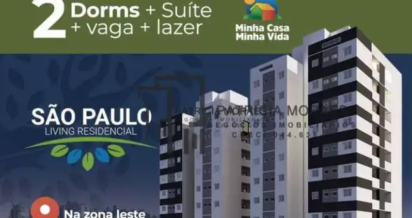 Lançamento: são paulo living  na zona leste: 51,22m², 2 dormit. 1 vaga