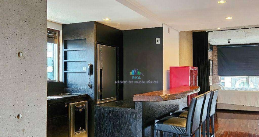 Apartamento com 1 dormitório para alugar, 90 m² por R$ 9.452,07/mês - Brooklin - São Paulo/SP