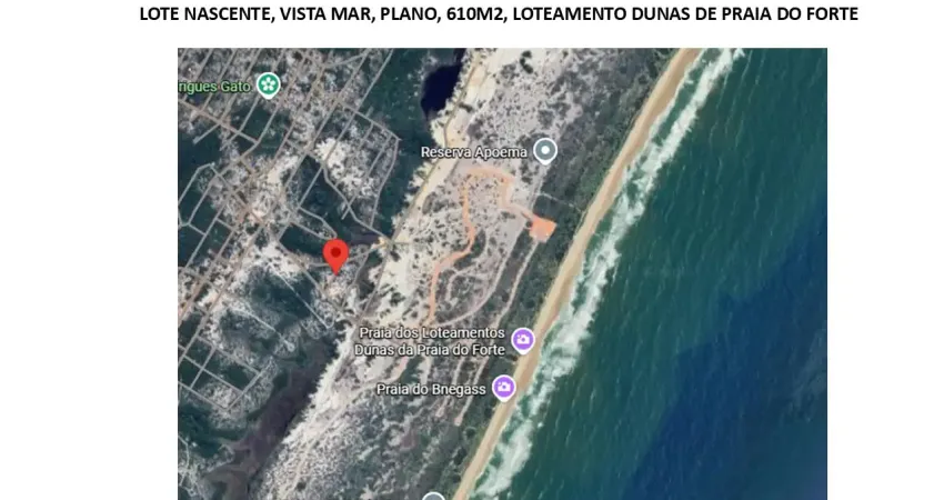 Terreno 610 m2 em venda em loteamiento dunas de praia do forte