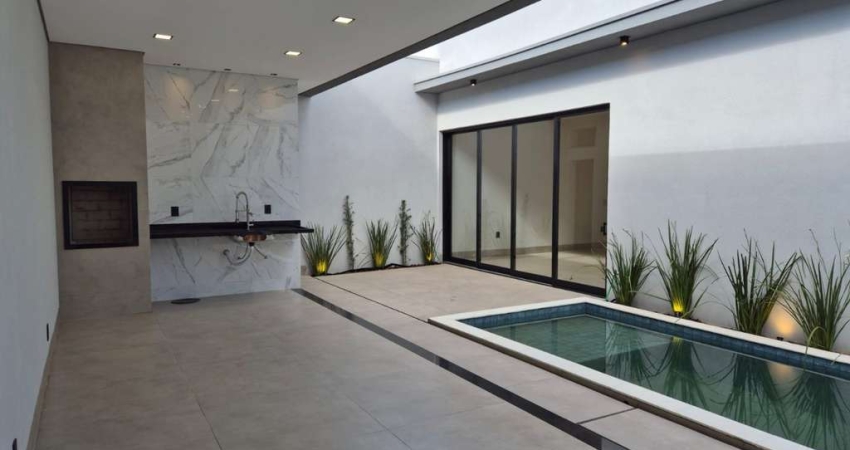 Casa de alto padrão, com 3 suítes, piscina, varanda gourmet e 2 vagas cobertas, no Terras Alpha.