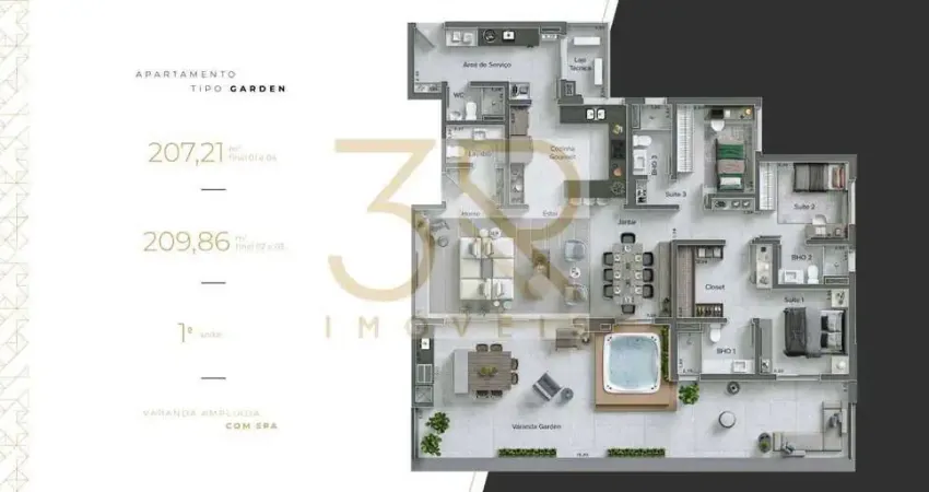 Apartamento com 3 quartos à venda na Rua Carlos Rateb Cury Carlos Cury, Jardim Olhos d'Água, Ribeirão Preto
