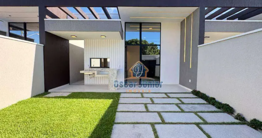 Luxuosa Casa Plana 3 Quartos (2 Suítes Sendo 1 Reversível) à venda, 107,88 m² por R$ 469.000 - Centro - Eusébio/CE