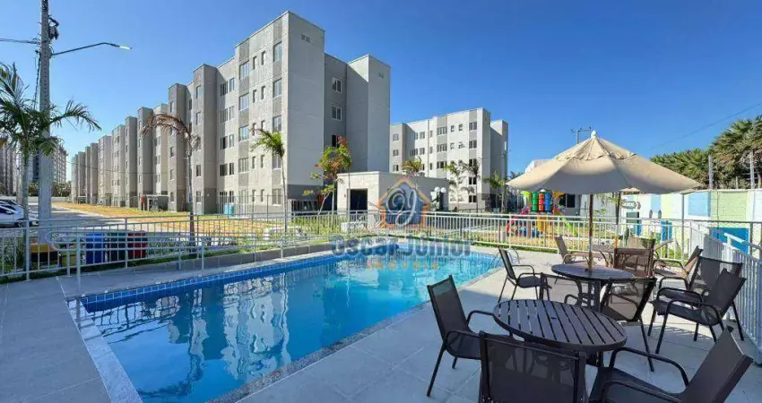 Apartamento novo com elevador 2 quartos (1 suíte) + wc social para alugar, 41 m² por r$ 1.200,00 + condomínio - cajazeiras - fortaleza/ce