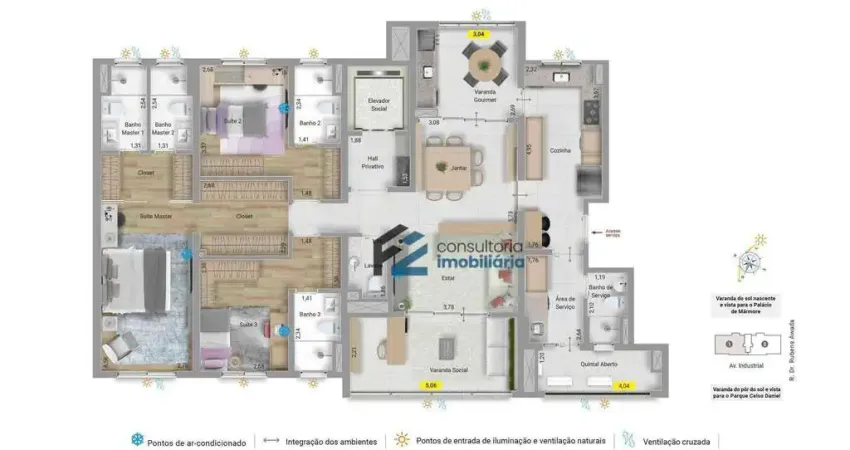 Apartamento com 3 dormitórios à venda, 165 m² por r$ 1.935.000,00 - jardim - santo andré/sp