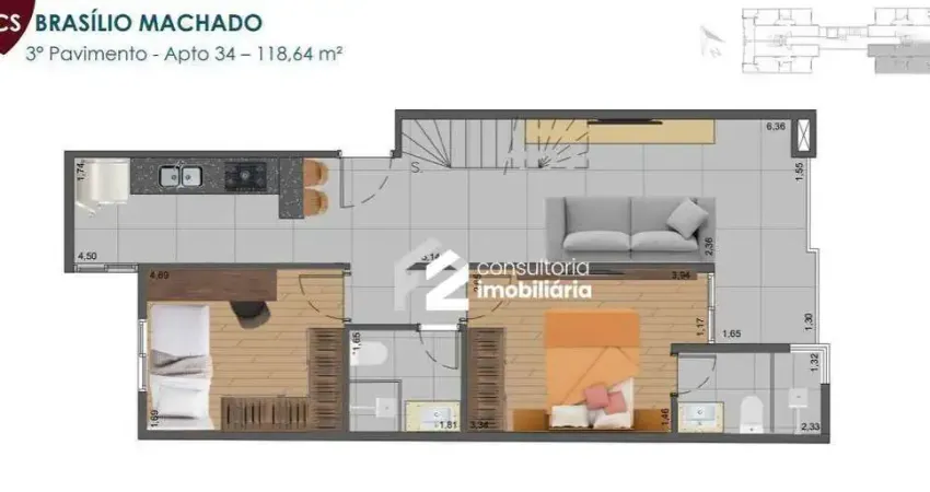 Cobertura com 2 dormitórios à venda, 118 m² por r$ 1.290.000 - centro - são bernardo do campo/sp
