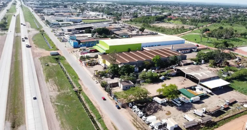 Vendo área com 2 galpões no distrito industrial de cuiabá – frente para a br-364