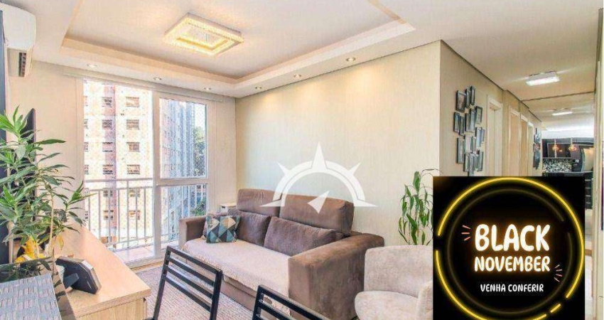 Lindo Apartamento Decorado Semi Mobiliado com 3 Dorm. a venda, com 72 m² por R$ 580.000 - Jardim Itu Sabará - Porto Alegre/RS