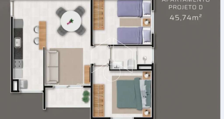 Apartamento com 2 quartos à venda na Rua Paulo Zangarini Pardo, Bloco 02, 63, Jardim Florença, Marília