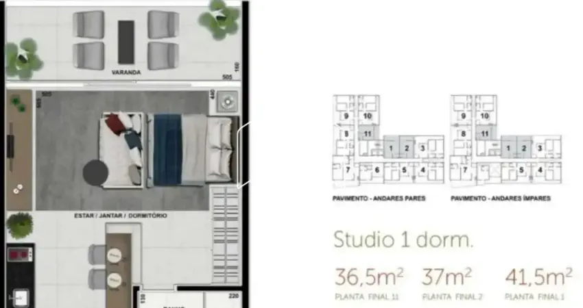 Apartamento com 1 quarto à venda na Rua das Ametistas, 10705, Jardim Maria Izabel, Marília