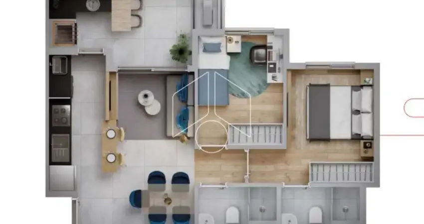 Apartamento com 2 quartos à venda na Avenida Brasil, 70084, Centro (Lácio), Marília