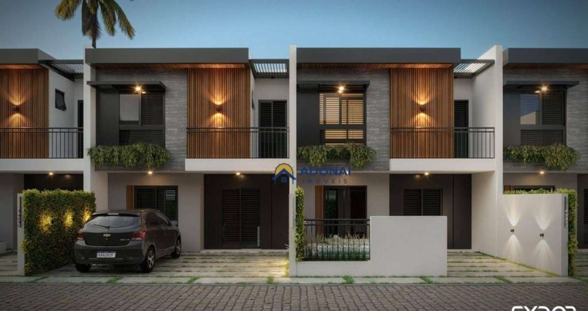 Sobrado Novo no Residencial Maré de Lua, com 2 dormitórios à venda, 72 m² por R$ 398.000 - Eliana - Guaratuba/PR