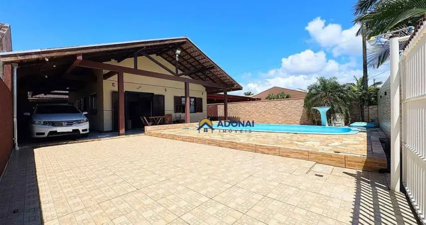 Casa com piscina, 3 dormitórios à venda, 140 m² por r$ 570.000 - coroados - guaratuba/pr