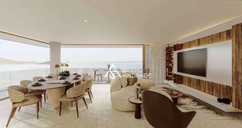 Lançamento de apartamento com vista para o mar na praia Massaguaçu