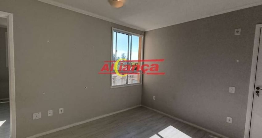 Apartamento com 02 quartos  para alugar, 48m² -  Jardim São Domingos - Guarulhos/SP por R$1.300,00