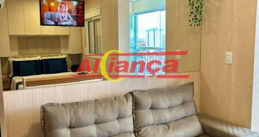 Apartamento studio mobiliado para alugar, 31m² - centro - guarulhos/sp por r$ 3.500,00